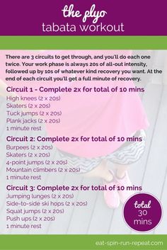 a poster with instructions on how to do the pilo tabata workout for women