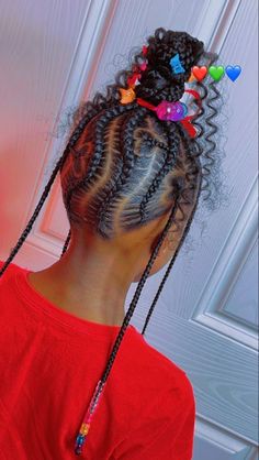 Feeding Braids Ponytail, Little Black Girls Braided Hairstyles For Kids Ponytail, Preteen Braided Hairstyles Kids, Kids Feed In Ponytail, Styles For Little Black Girls Hair, Braided Hairstyles Black Girls Kids, Kid Stitch Braids, Braid Hairstyles For Black Girls Kids, Two Braids Hairstyle Black Women Natural Short Hair