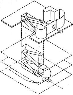 a drawing of an object with lines and shapes on it, including the top part of a