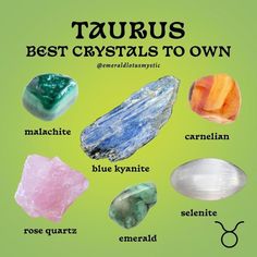 the different types of crystals are shown in this poster