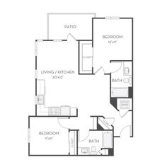 the floor plan for a one bedroom apartment