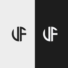 the letter f is made up of two letters, one in black and white with an oval