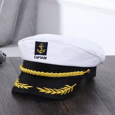 Adult Navy Cap Yacht Boat Captain Ship Admiral Hat Costume Party White Description Description This item is made of premium material for durable and long-lasting use. The captain design and with excellent workmanship will ensure its practicability and popularity among children and adults. It can not only be used for as hat to for your daily wearing or decor, also used as cosplay hat or gift for your friends, family, children. Features - Brand: BESTOYARD. - Color: White. - Material: Cotton with V Sailor Captain Costume, Sailor Captain, Captain Costume, Captain Cap, Navy Costume, Sailor Cap, Navy Cap, Boat Captain, Sailor Hat