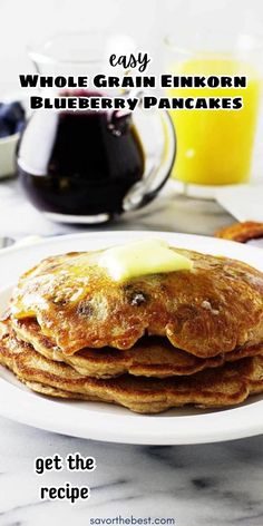 Get ready for a breakfast upgrade with these einkorn blueberry pancakes! Nutty, whole grain einkorn flour and sweet blueberries come together for fluffy, golden pancakes that are anything but ordinary. Perfect with a drizzle of blueberry lemon syrup. These pancakes make mornings a little more exciting!