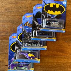 the batman movie cars are in their packages