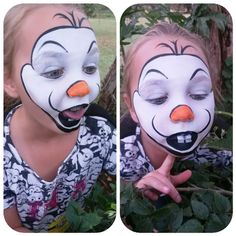 Full Face Olaf - Katryntjie's Faceart Face Paint Party, Frozen Makeup, Frozen Musical, Frozen Face, Balloon Painting, Frozen Costume