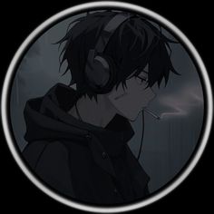 an anime character with headphones on