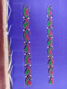 Simple Tread Works For Blouse, Saree Tassels Designs, Saree Kuchu Designs, Aari Designs