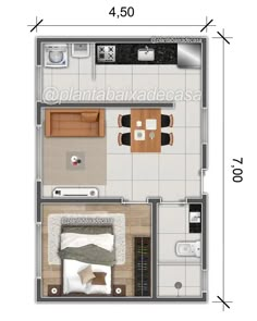 the floor plan for a small apartment