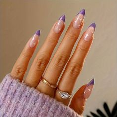 Faster shipping. Better service Purple Nail Designs, Nagel Tips, Fake Nails With Glue, Ballerina Nails, Diy Nail Art, False Nail, Nail Arts, Artificial Nails, Purple Nails