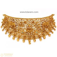 22K Gold Choker Necklaces -Indian Gold Jewelry -Buy Online Necklaces Indian, Indian Choker Necklace