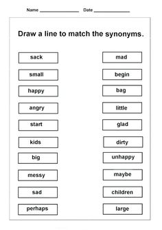 worksheet with words and pictures to help students learn how to use the word pairs