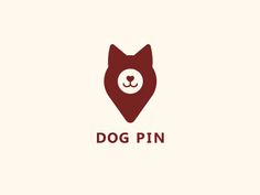 a dog pin logo with the word'dog pin'in red and brown on a white background