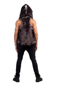 MENS (LED STYLE) DESERT WARRIOR VEST FEATURES High quality faux fur. Lined with super soft cuddle minky fabric. Perimeter fur trim all around. 2 Outside side seam pockets to keep your hands warm. 6” Invisible zipper ID "secret" pocket on the inside left chest lining. Inside back pack straps to wear the coat like a backpack when you are hot. Length is approx. 28” in the back and 40” in the front. Be Fierce, Furrocious and Sexy in our Desert Warrior Vest! The (LED Style) Desert Warrior vest has a Desert Warrior, Chinchilla Fur, Secret Pocket, I Can Change, Vest Coat, White Turquoise, High Five, Minky Fabric, Comfy Cozy