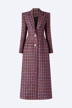 Women's Emma Structured Notch Lapel Tweed Midi Trench Coat XS/S/M/L/XL/XXL//Purple/MEAN BLVD Corset Midi Dress, Mean Blvd, Stylish Coat, Coat For Women, Idea Board, Tweed Fabric, Modern Women, Tweed Dress, Style Skirt