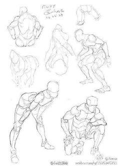 some sketches of different poses and body shapes