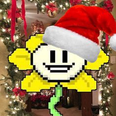 an image of a cartoon character wearing a santa hat