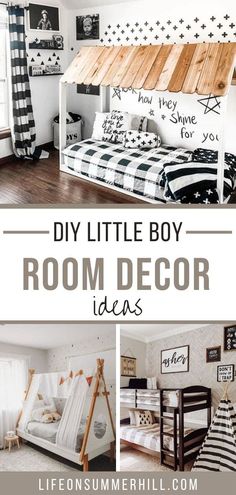 a collage of photos with the words diy little boy room decor ideas