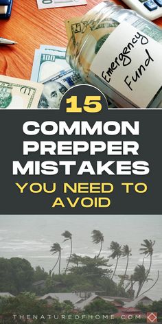 the words, 15 common preper mists you need to avoid are in front of a pile of money