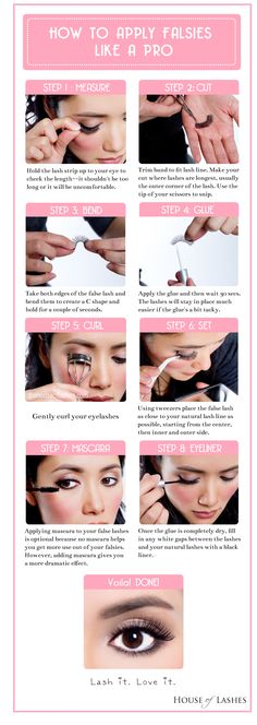 Instructions | House of Lashes how to apply false lashes like a pro! Koleksi Makeup, Eyelash Studio, Eyelashes Tutorial, Applying False Lashes, Red Studio, Applying False Eyelashes, House Of Lashes, Fake Lashes, Red Cherry