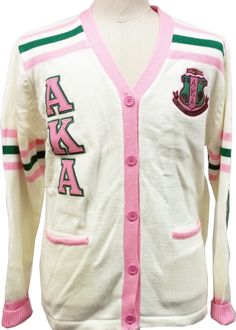 TCES Product ID: 132248 ::: We Are An Official Approved Authorized Licensed Vendor Of Alpha Kappa Alpha Sorority, Inc. Merchandise. ::: Cultural Origin: United States ::: Product Details: This Sweater Comes With The Elbow Patches On The Back Of The Sleeves. This Is A 100%, Officially Licensed Product. Alpha Kappa Alpha Jackets, Ladies Cardigan, Western Outfits Men, Kappa Alpha Psi