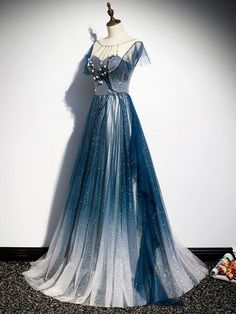 Prom Dress Blue, Blue Evening Dress, Vintage Ball Gowns, Corset Dress Prom, Blue Evening Dresses, Gowns Prom, Blue Tulle, Ball Gowns Evening