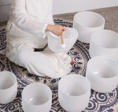 "👉Set of 7 bowls  This set 7 pcs chakras crystal singing bowl. Default is included (7\"B)  (7\"G)  (8\"A)  (9\"F)  (10\"E)  (11\"D)  (12\"C), then 2 pcs Rubber mallets and 2 suede strikers. 👉How To Play 1.one should strike the 3 sides of the bowl , in an upright position 2.Use a suede striker or rubber mallet to gently tap the bowl surface close to the flat top edge 3.then \"follow the sound around the bowl\"with the striker or mallet,enhancing the duration Remark：Methods of friction points ha Crystal Singing Bowls, Tibetan Bowls, Sound Bath, Chakra System, Deep Meditation, Singing Bowl, Deep Relaxation, Crystal Bowls, Sound Healing