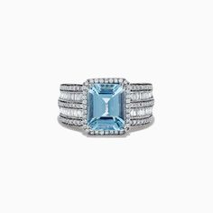 Effy Aquarius 14K White Gold Diamond and Aquamarine Ring Effy Jewelry, Aquamarine Rings, Aquamarine, White Gold Diamonds, Gold Diamond, White Gold, Gold