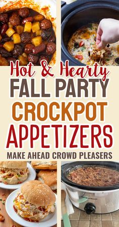 Hot and Hearty Fall Party Crockpot Appetizers (make ahead crowd pleasers!) Best Game Day Snacks, Crockpot Tailgating Recipes, Fall Game Night Food, Fall Crowd Pleasers, Fall Party Food For A Crowd Crock Pot, Fall Crockpot Party Food, Fall Party Crockpot Recipes, Easy Fall Party Food For A Crowd, Crockpot Fall Appetizers