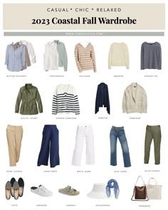 2023 Coastal Fall Capsule Wardrobe — THE DAILEIGH Coastal Fall Capsule Wardrobe, Coastal Grandma Capsule Wardrobe, Coastal Grandma Fall Outfits, Coastal Fall Outfits, Coastal Grandma Outfits, Mum Wardrobe, Fall Capsule Wardrobe 2023, Fall Beach Outfits, Capsule Wardrobe 2023