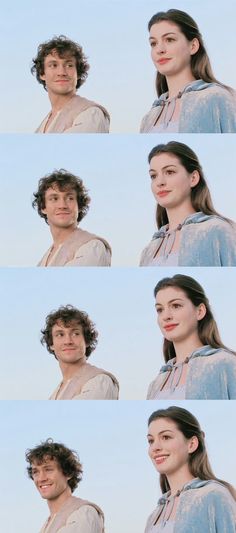 four different pictures of the same man and woman in different poses, each with their own face