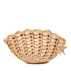 Luxury Beach Clutch Shoulder Bag, Handwoven Straw Clutch, Beach Straw Clutch, Crochet Clutch For Beach, Tahiti Elopement, Wedding Renewal Vows, Shell Bag, Crochet Clutch, Soft Autumn