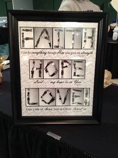 a black and white photo with words written in it on a table next to other items