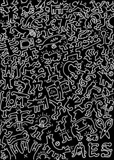 an abstract black and white background with lots of small letters in the shape of numbers