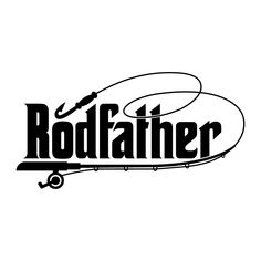 the rodfater logo is black and white