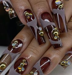 Best Acrylic Nails, Nails Designs, Acrylic Nail Designs, Nails Nails, Stylish Nails, Nail Inspo, Different Styles, Hair Inspiration, Acrylic Nails