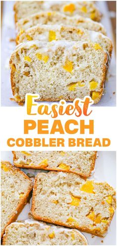 this easy and delicious peach cobbler bread is made with fresh peaches