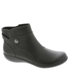 PRICES MAY VARY. Leather upper with stitching details and a brass button Zip closure Ultimate Comfort footbed Non-skid outsole Durable upper Casual Leather Boots With Side Zipper, Medium Width Closed Toe Boots With Zipper Closure, Boots With Zipper Closure Medium Width Closed Toe, Zipper Closure Boots With Medium Width And Closed Toe, Boot Fashion, Low Heel Ankle Boots, Stitching Details, Heel Ankle Boots, Clarks Women's