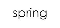 the word spring written in black on a white background