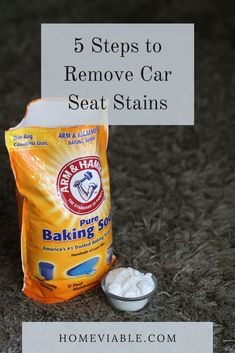 a bag of car seat stains next to a bowl of salt