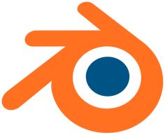 an orange and blue logo with the letter o