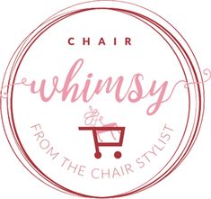 the logo for chair whimsy from the chair stylist, which is also available in stores