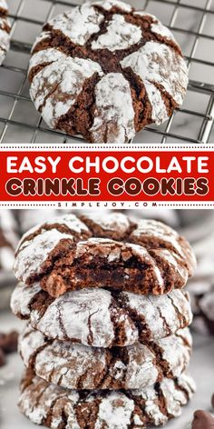 Make your Valentine’s Day extra special with Easy Chocolate Crinkle Cookies. These easy to make holiday cookies are the perfect sweet treat for Valentine’s Day. Pack them in cookie boxes and share the love. It's the perfect easy Valentine’s Day dessert! Chocolate Crinkle Cookie Recipe, Chocolate Crinkle Cookie, Chocolate Crinkle Cookies Recipe, Crinkle Cookies Recipe, Chocolate Crinkle, Cookie Boxes, Cake Mix Cookie Recipes, Chocolate Crinkle Cookies, Chocolate Crinkles