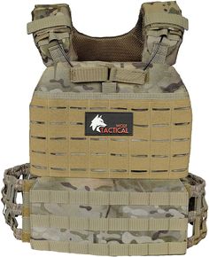 an image of a vest that is made out of camo and has the words wolf technical on it