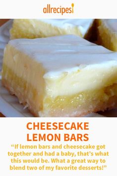 there is a recipe for cheesecake lemon bars