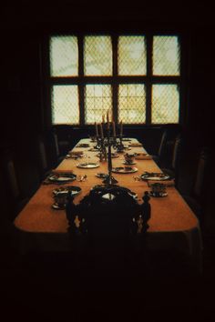 dark academia picture in a castle Hannibal Dinner Table, Dark Academia Dinner Table, Dinner Table Aesthetic Dark, Royal Dinner Table Aesthetic, Creepy Dining Room, Mystery Movie Aesthetic, Dinner Table Reference, Dark Dinner Table Aesthetic, The Alienist Aesthetic