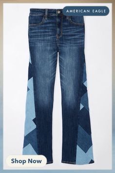 This Pin was discovered by American Eagle. Discover (and save!) your own Pins on Pinterest. Fall Denim Trends, Upcycle Sewing, Womens Jeans Bootcut, Bootcut Jean, Fall Denim, Denim Patches, Y2k Outfits, Denim Trends, Mens Outfitters