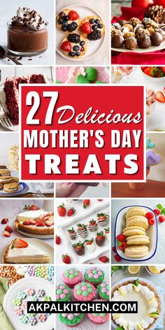 Surprise your mom on Mother’s Day with these delicious Mothers Day treats! From mouth-watering Mothers Day desserts to delightful Mothers Day brunch ideas, we’ve got you covered. Try our Mothers Day cookies and Mothers Day cakes, or whip up some tasty Mothers Day cupcakes and breakfast treats. Our collection of Mothers Day recipes and Mothers Day food ideas is sure to impress. Show your love and appreciation with these scrumptious Mothers Day sweets! Mother’s Day Baked Goods Idea, Mother’s Day Homemade Treats, Mother’s Day Brunch Dessert Ideas, Mother’s Day Desserts Chocolate, Mother’s Day Gift Ideas Dessert, Mother's Day Afternoon Tea, Mothers Day Meals, Mothers Day Dinner, Mothers Day Desserts