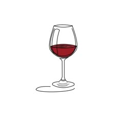 a glass of red wine on a white background