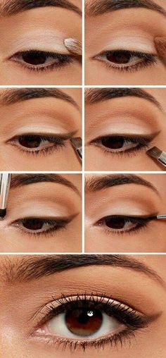 Eye Enlarging Makeup, Best Makeup Tutorials, Hair Curling Tutorial, Quick Makeup, Brown Eyeliner